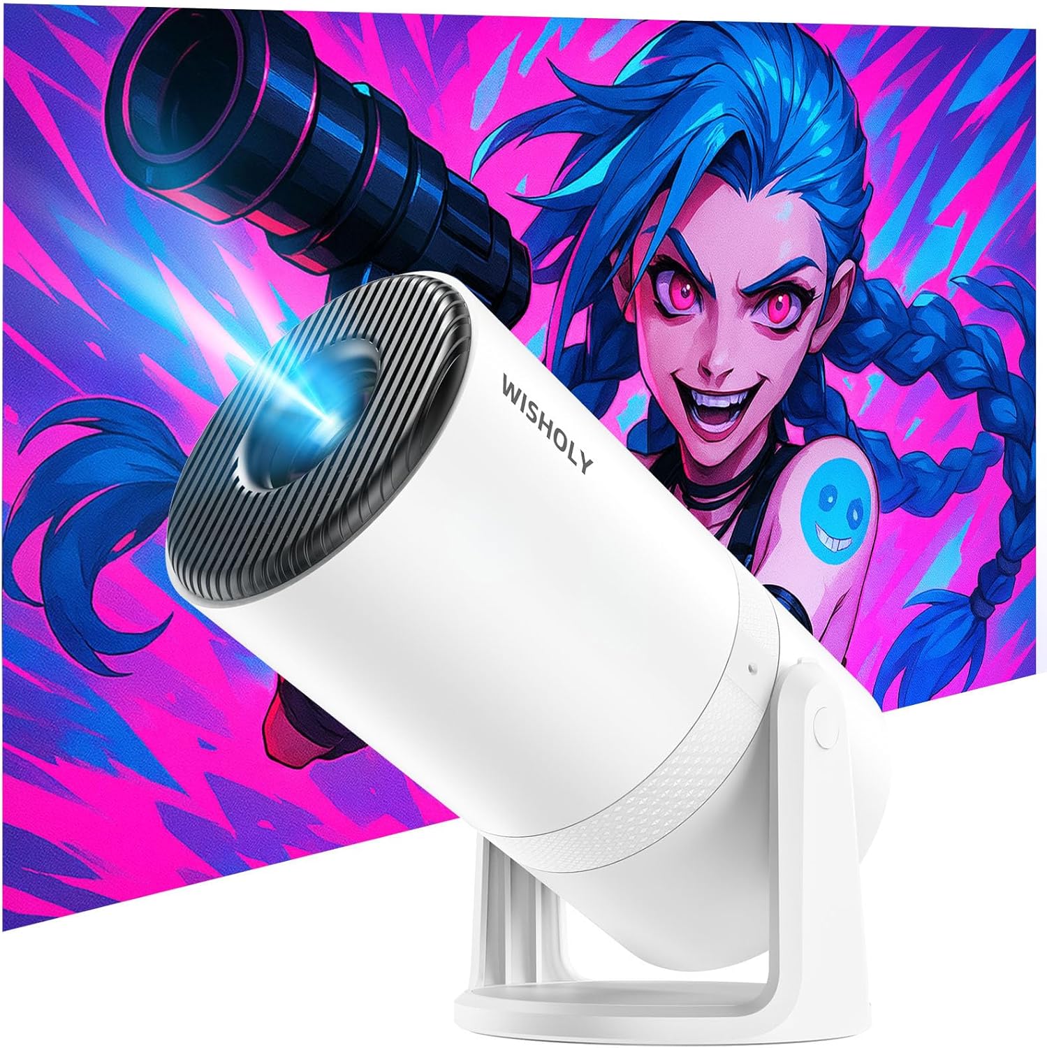 WISHOLY Projector with WiFi and Bluetooth, 1080P 9500 Lumens