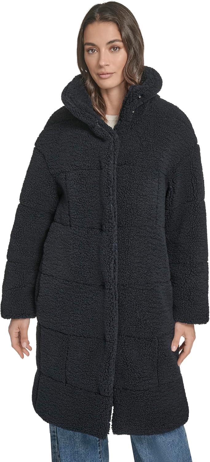 Levi's Womens Patchwork Quilted Teddy Coat for Cozy Style