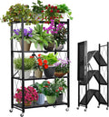 DOBEGARDEN Metal Plant Stand: Easy to Move 4-Tier Rack