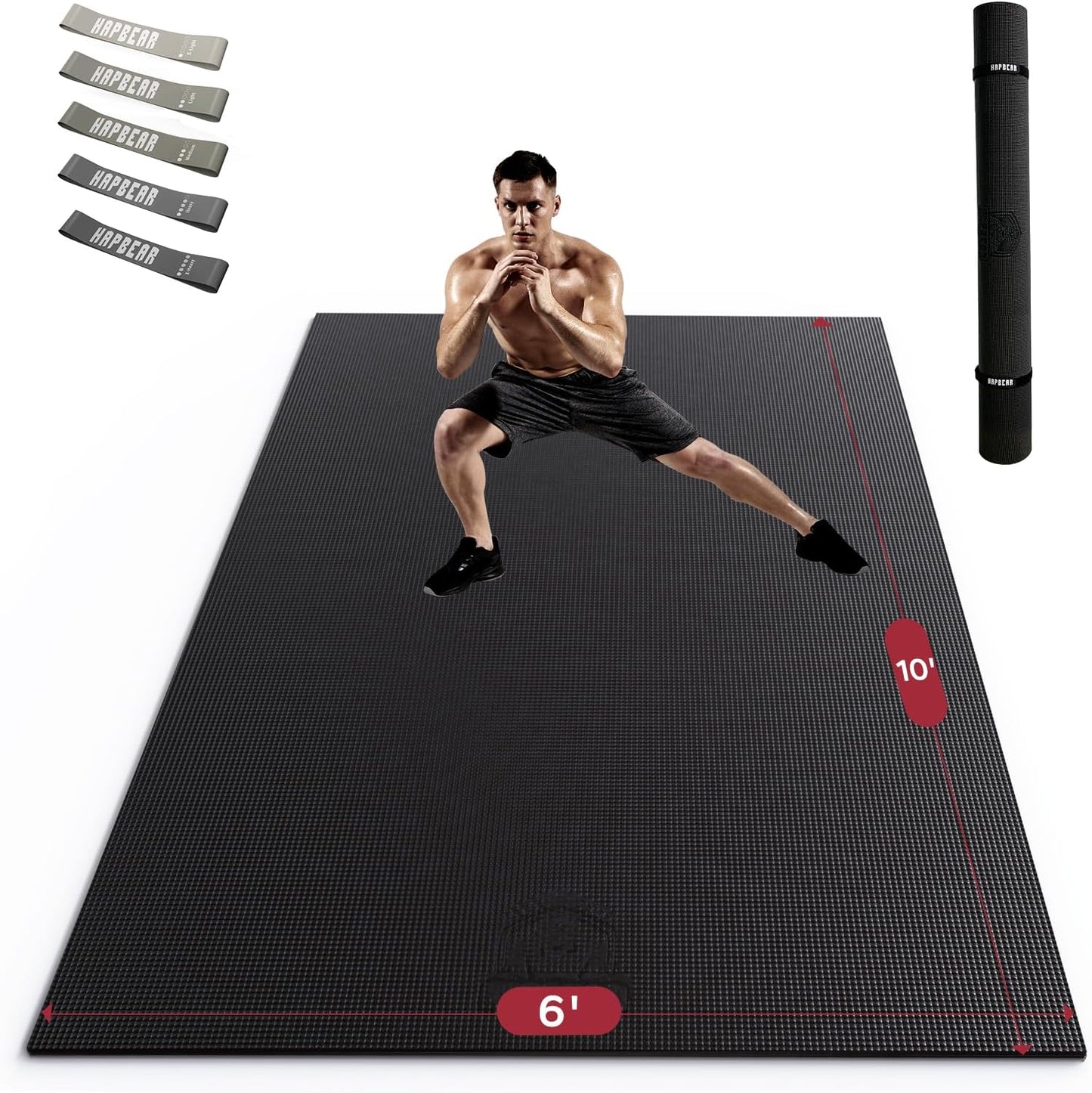 HAPBEAR Extra Large Exercise Mat for Home Gym and Fitness