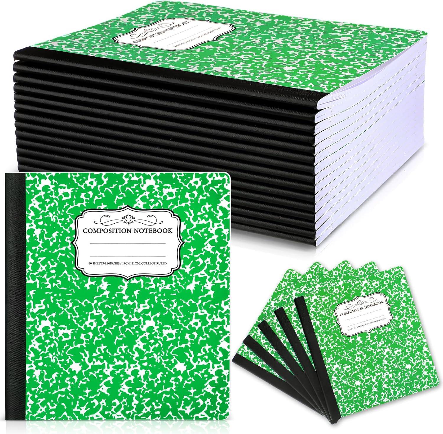 Seajan 20 Pack Marble Composition Notebooks
