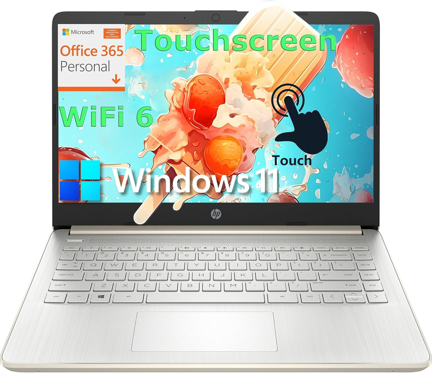 HP Touchscreen Laptop for Home Study with Office 365 Included