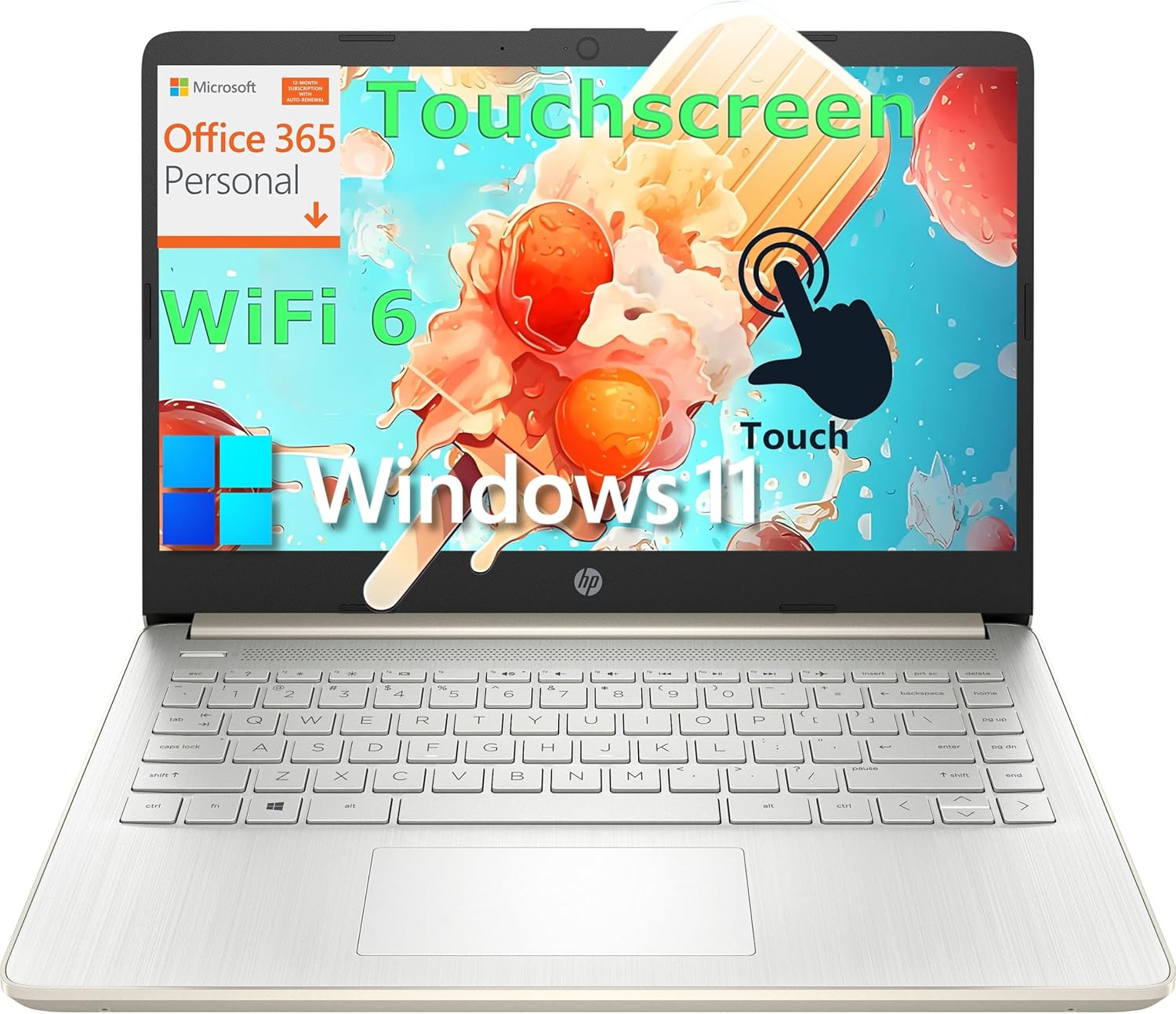 HP Touchscreen Laptop for Home Study with Office 365 Included