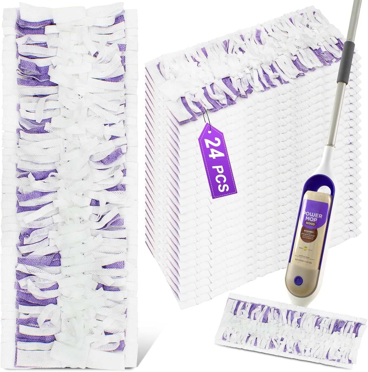Effortless Cleaning: 24 Disposable Power Mop Refills, DLAIMI