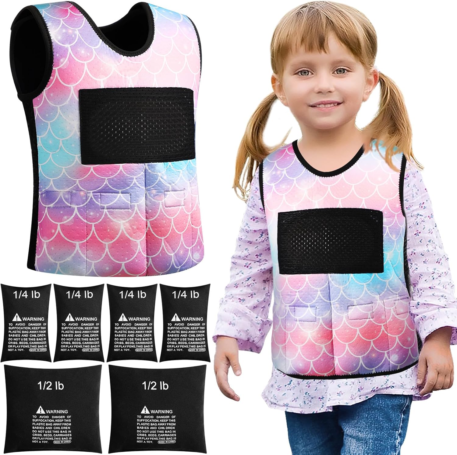 Janmercy Weighted Vest for Kids Adjustable Breathable Design