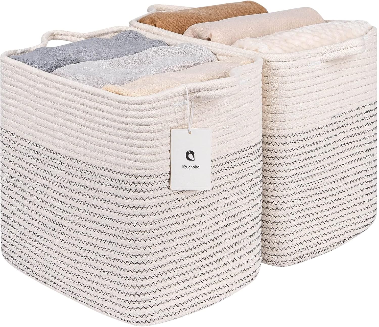Medium and Large Woven Basket for Toys and Fabric Storage
