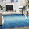 Wonnitar Modern Ombre 8x10 Blue Rug - Soft, Washable, Non-Slip