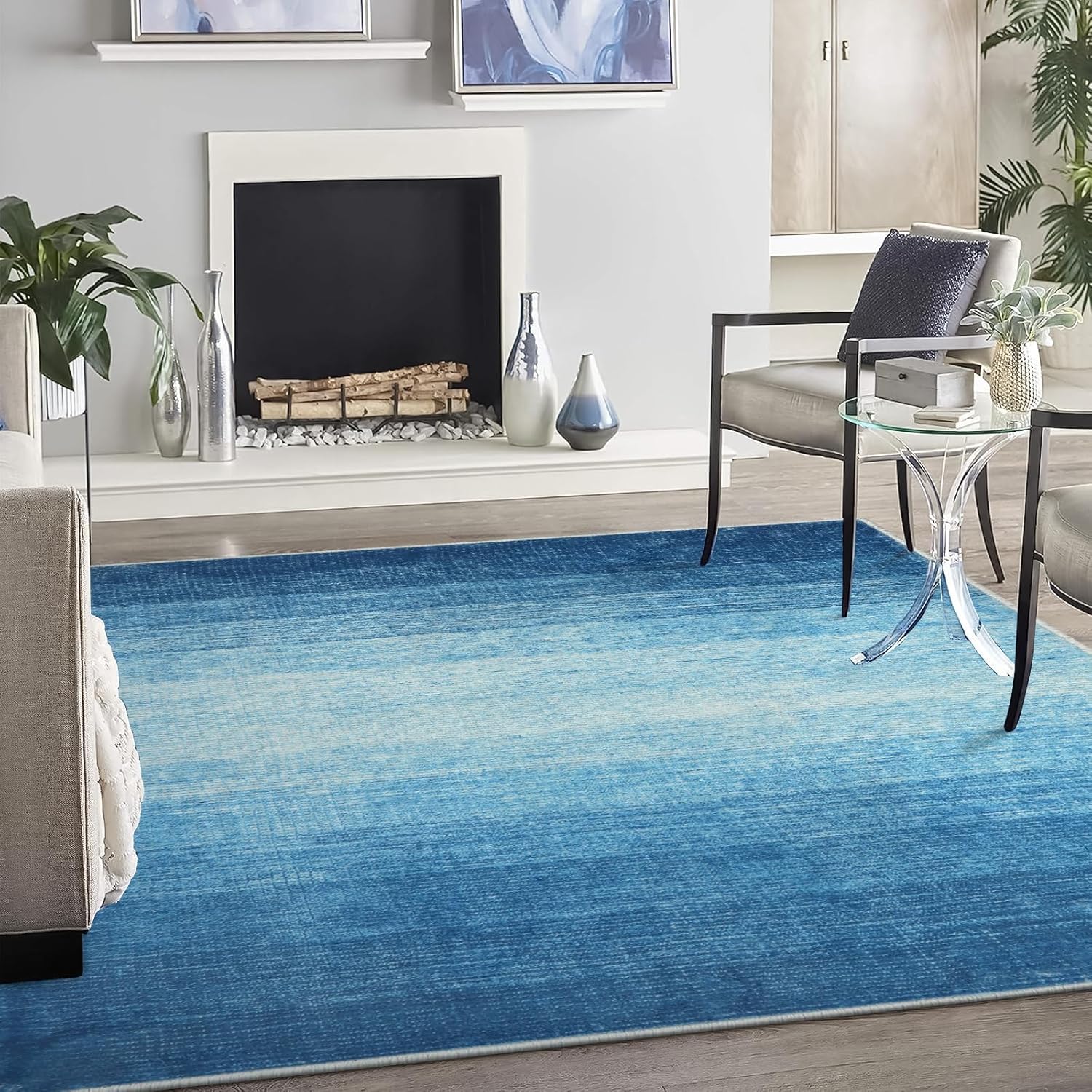 Wonnitar Modern Ombre 8x10 Area Rug for Living Room & Bedroom
