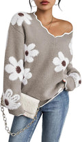 Pink Queen Oversized V Neck Fuzzy Sweater - Cozy Chunky Knit Women's