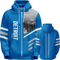 Men's American Football Hoodies with City Night Skyline Design