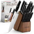 Knife Block Set with Hardwood Block and Honing Steel - Razor Sharp