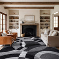 Rugshop Contemporary Abstract Circles Area Rug for High Traffic