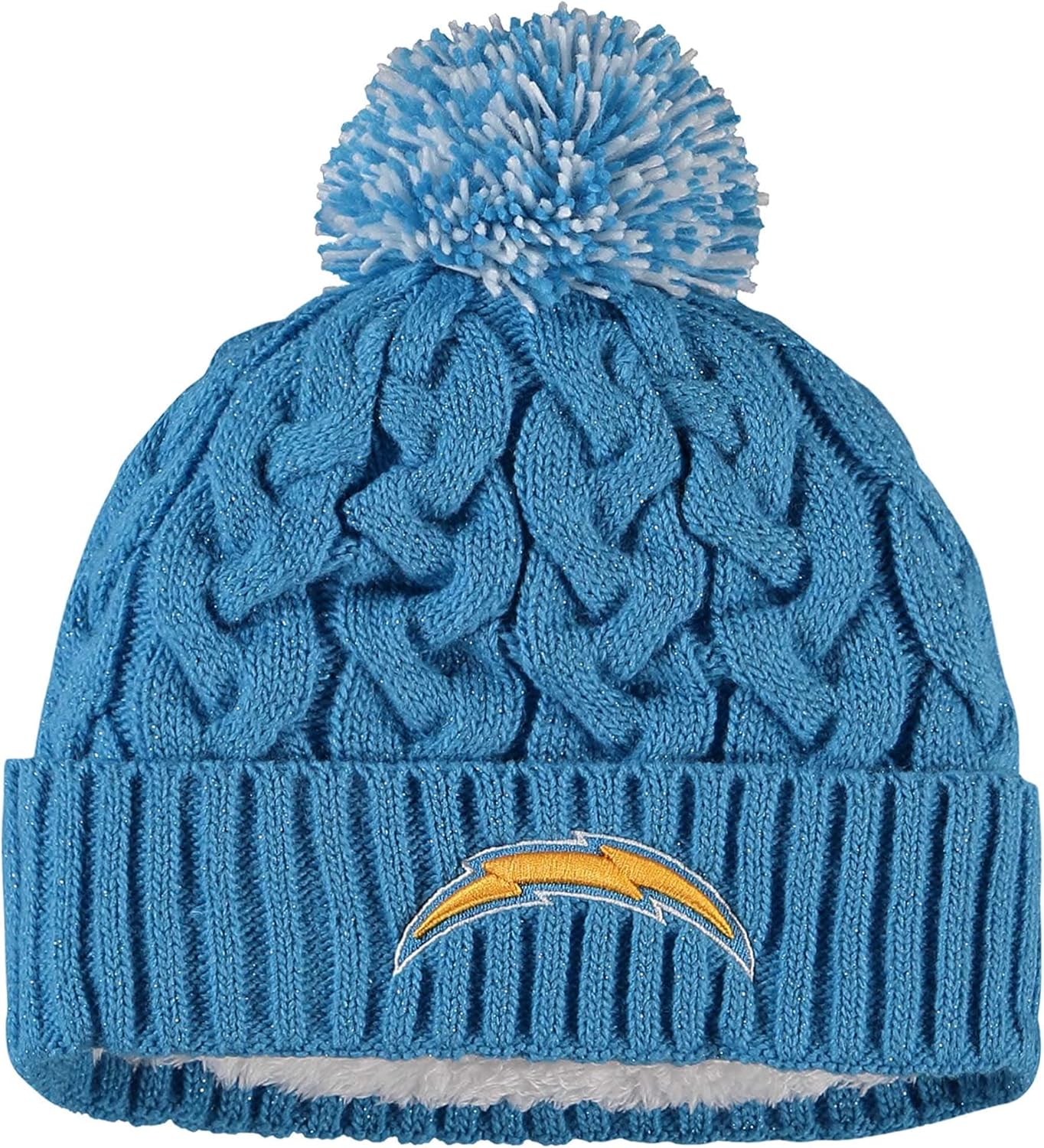 Cozy Cable Knit Cuff Pom Beanie Hat for NFL Fans and Players