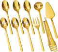KINGSTONE Large Hostess Gold Serving Utensils Set - Heavy Duty 18/10