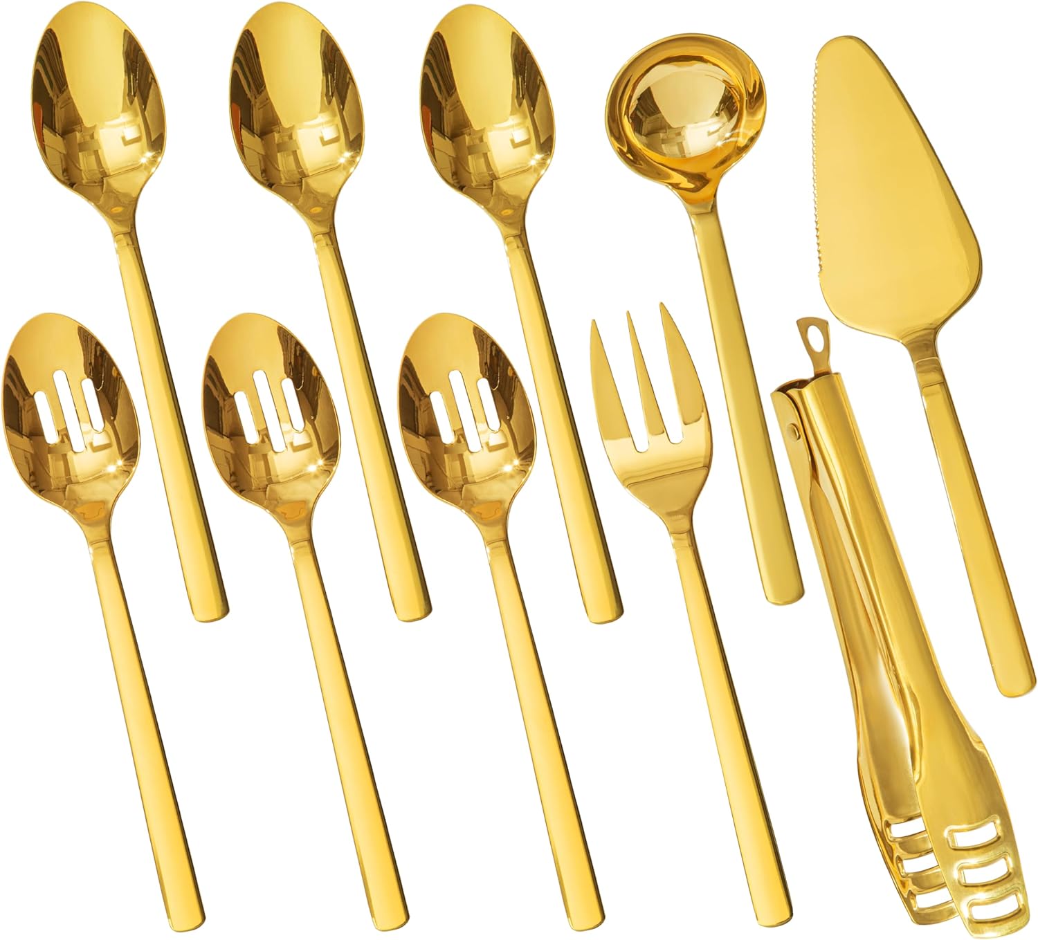 KINGSTONE Large Hostess Gold Serving Utensils Set for Parties