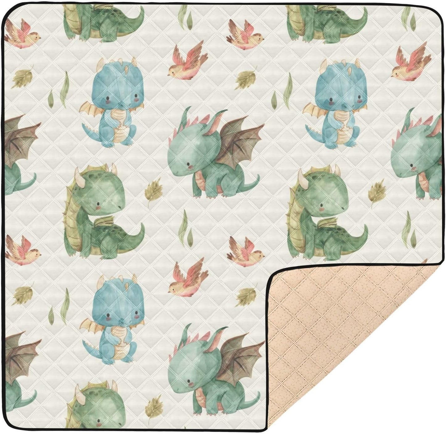 Kigai Cute Dragon Baby Play Mat for Safe Crawling and Play