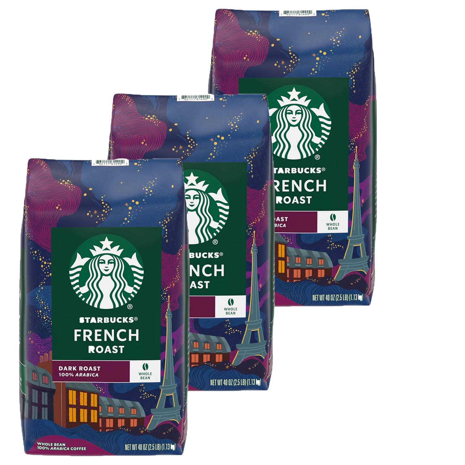 Starbucks Roasted Coffee Bean French Roast Whole Bean Pack of 3
