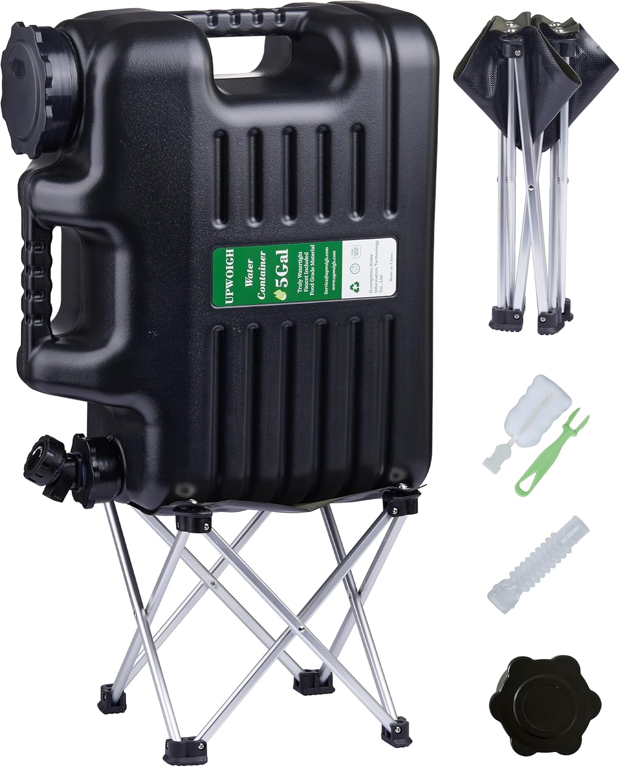 5 Gallon Water Jug with Spigot and Folding Stool for Outdoors