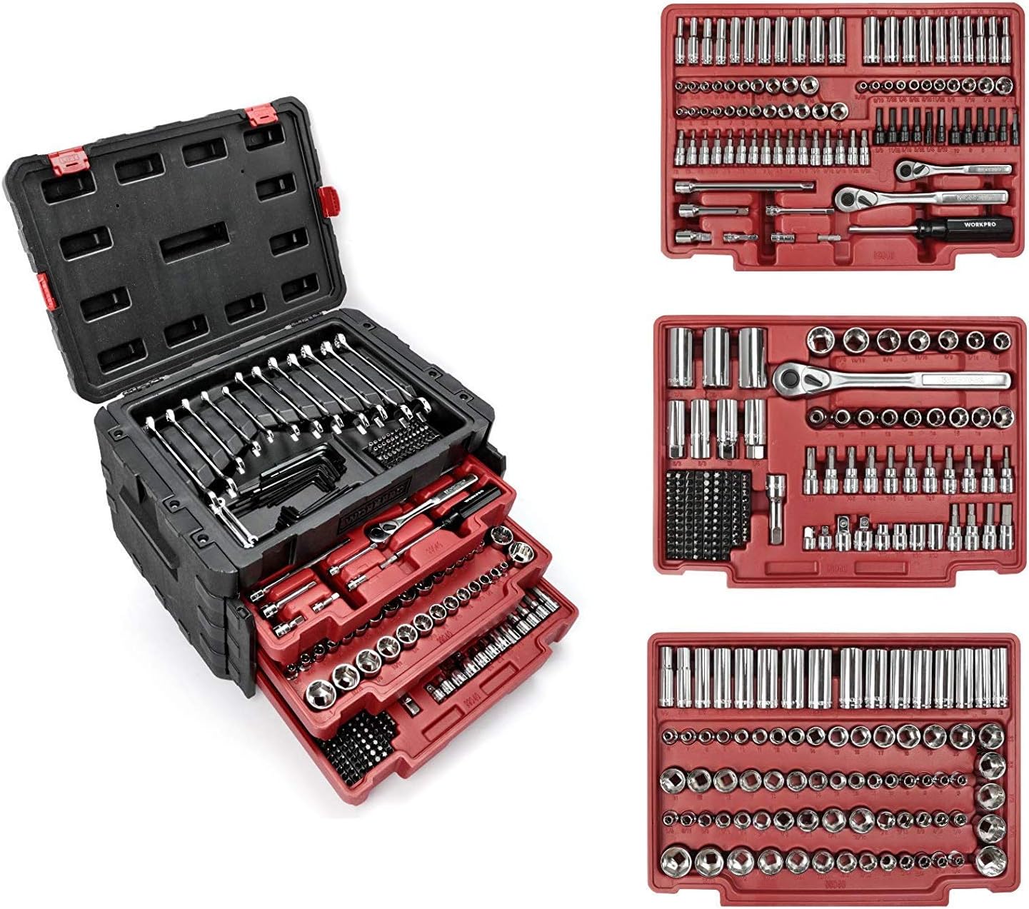 WORKPRO 450-Piece Drive Socket Set for Mechanics and DIY