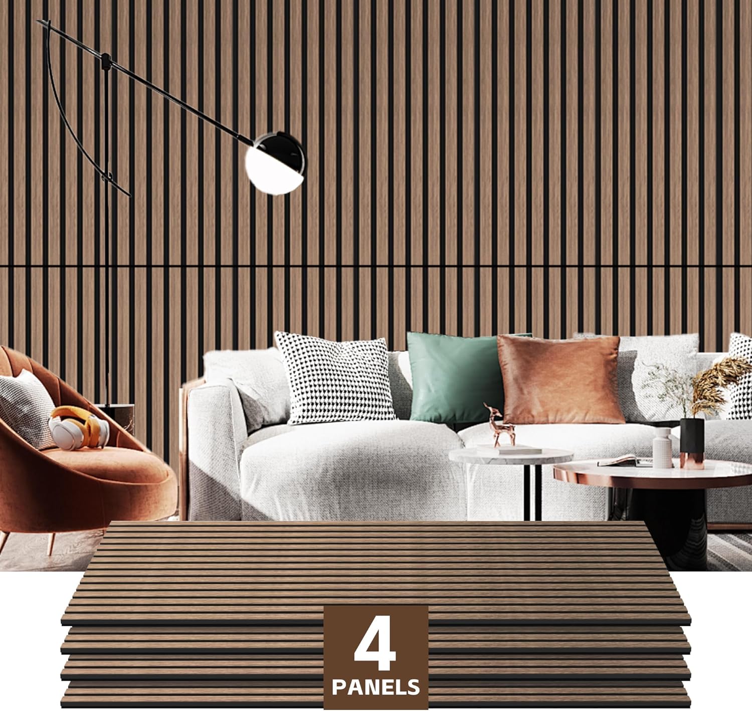 4 Pack Wood Panels for Wall - Stylish Acoustic Soundproof Decor