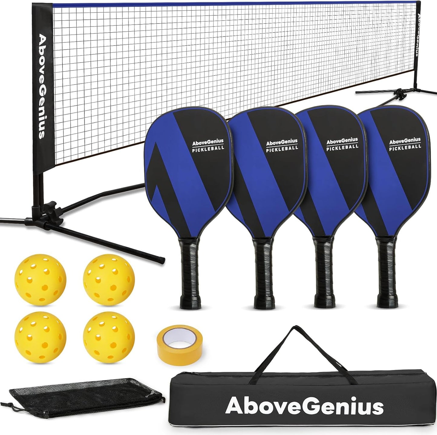 Complete Pickleball Set with Net, Paddles, Balls, and Bag