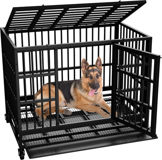 Indestructible 38 Inch Heavy Duty Dog Crate for Large Dogs