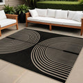 Easy Jute Indoor Outdoor 5x7 Area Rug - Washable Black Boho Accent