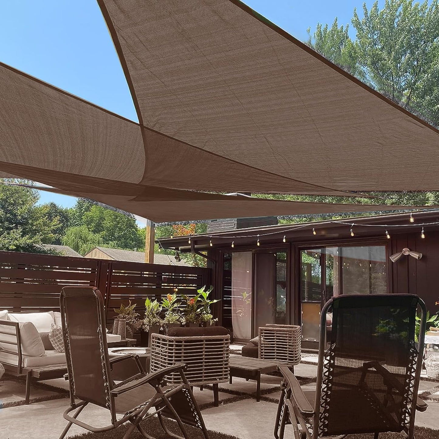 LOVE STORY Custom Size Brown Sun Shade Sail for Outdoor Spaces
