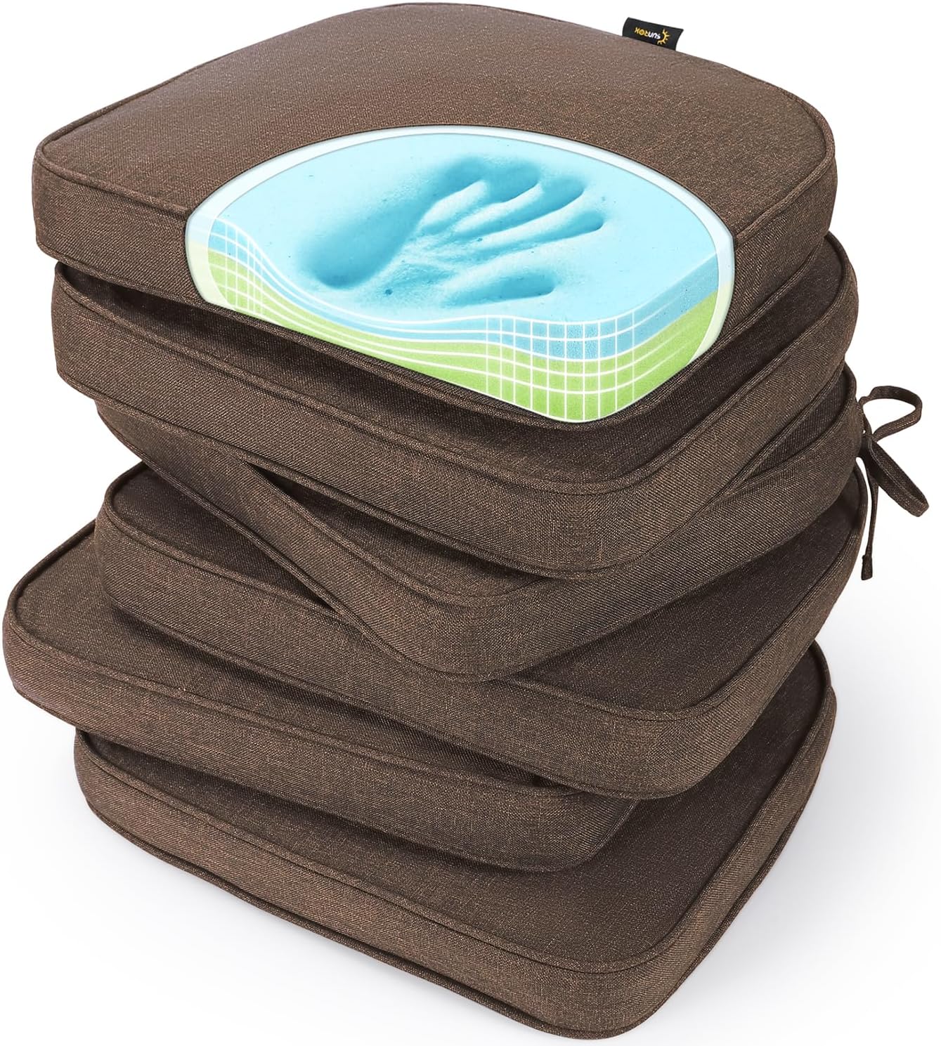 SUNROX Gel Memory Foam Chair Cushions for Indoor and Outdoor Use