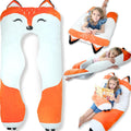 LUNAMIRA Fox Kids Body Pillow 47in U-Shape - Comfort for Sleep