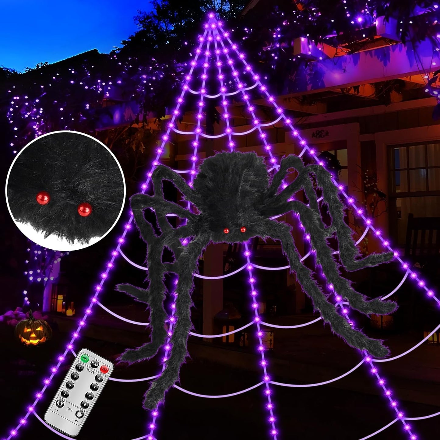 3D HD Dynamic Giant Spider Halloween Projector with Lights Set