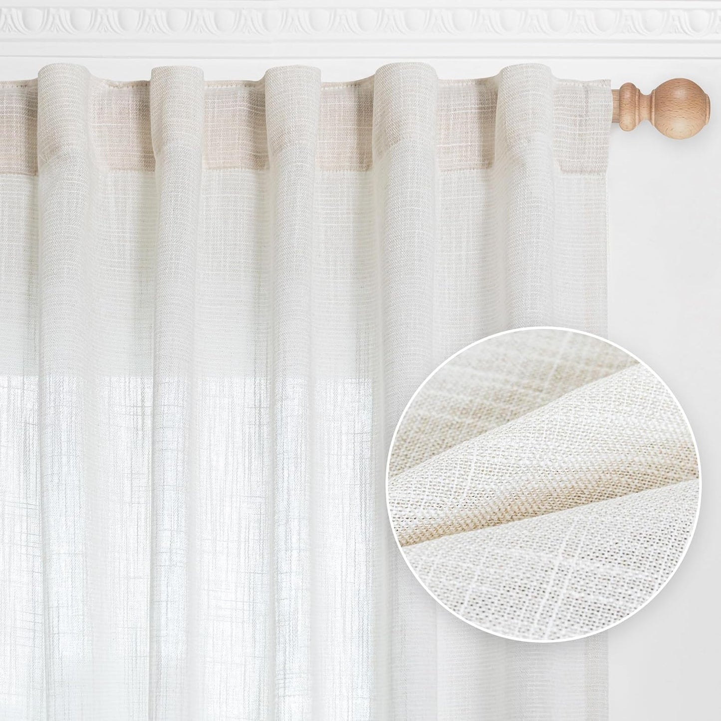 MYSKY HOME French Door Curtains for Closet Doorways and Windows
