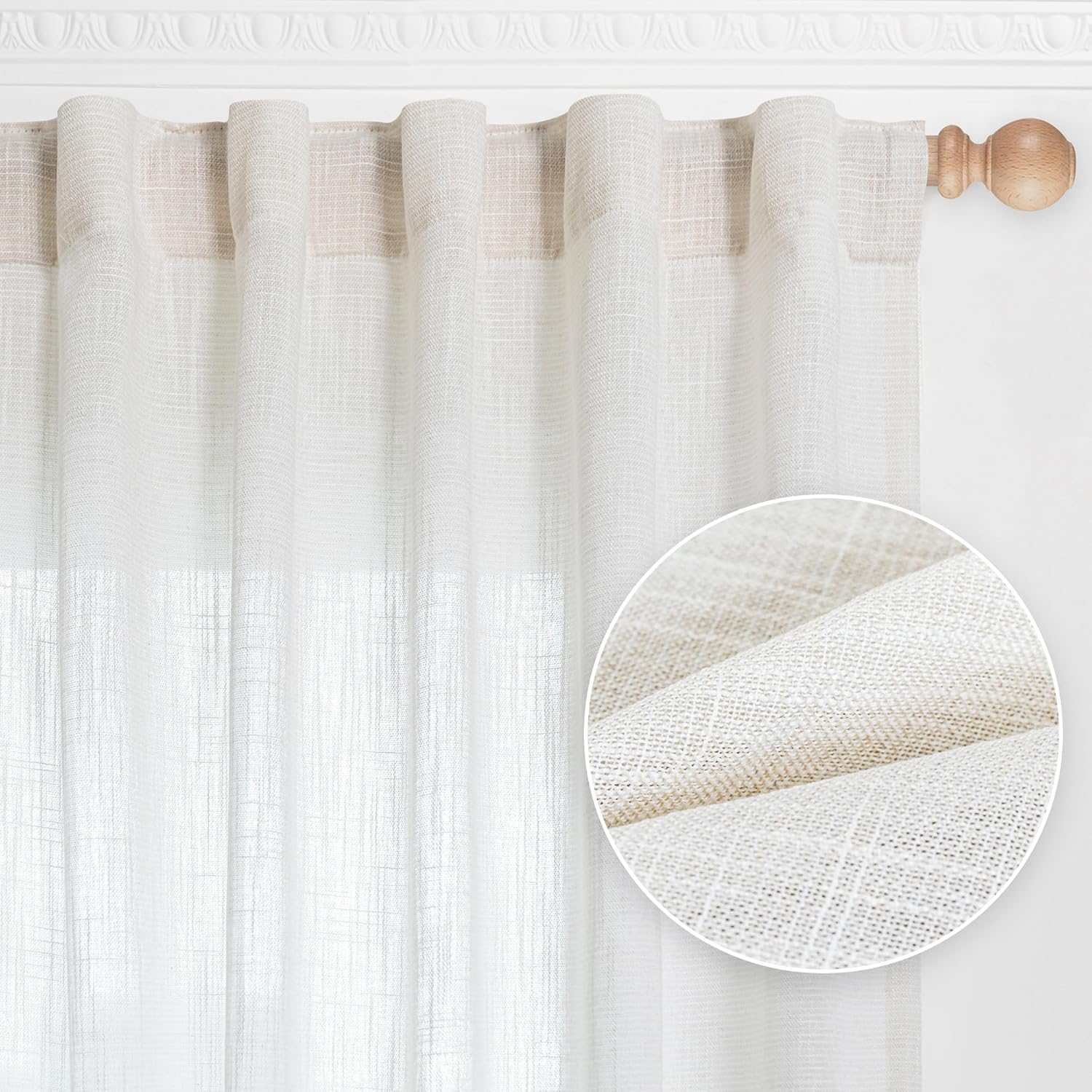 MYSKY HOME French Door Curtains for Closet Doorways and Windows