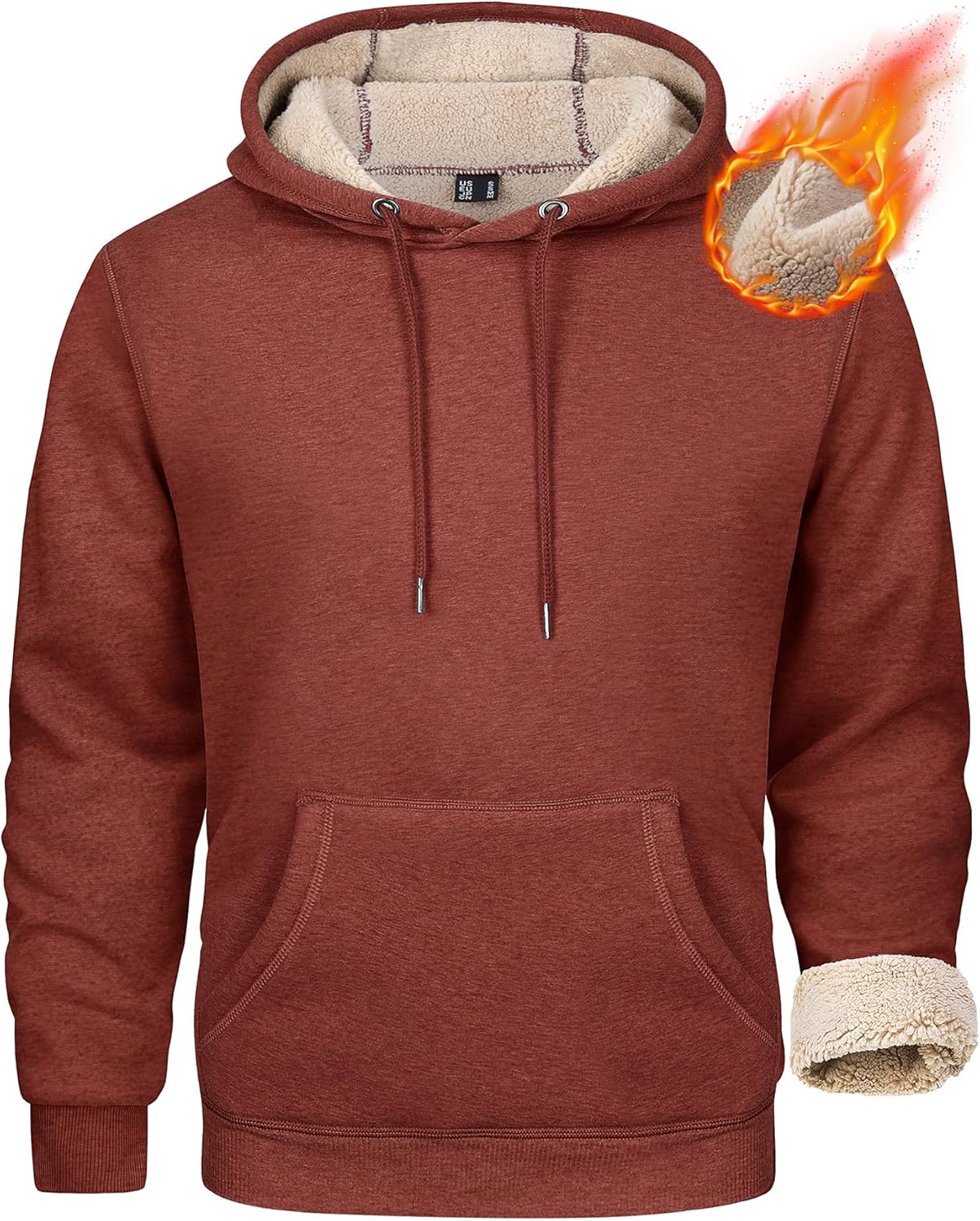 MAGCOMSEN Men's Heavy Hoodie Sherpa Fleece Lined Pullover