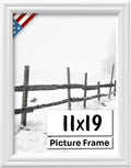 White 11x19 Picture Frame.75 in Wide - Handmade Solid Wood Frame
