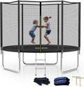 Trampoline 10FT with Enclosure Net and Ladder - Safe 400lb Capacity