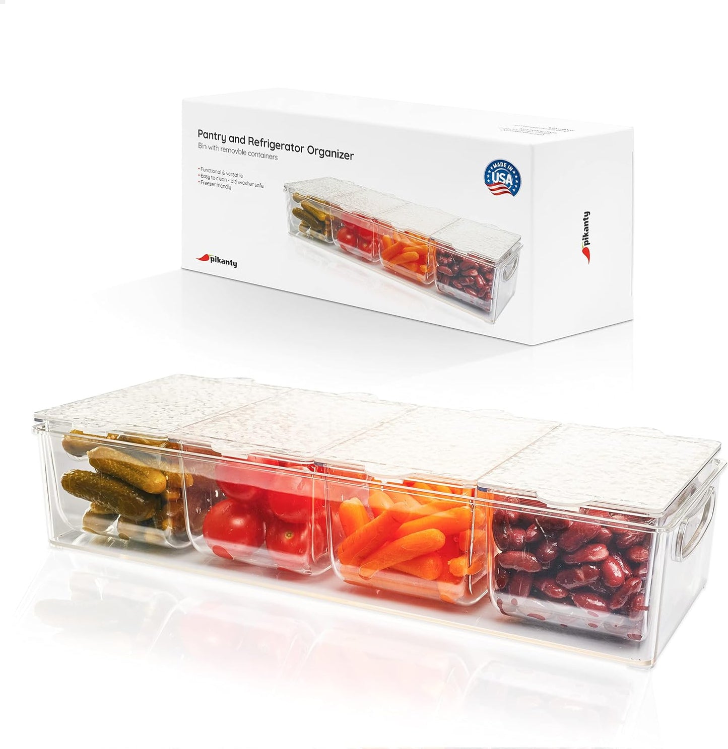 Pikanty Condiment Server with 4 Removable Containers