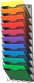 10-Tier Wall Mounted Hanging File Organizer - Vertical Office Storage