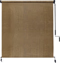 Outdoor Roller Shade 7ft W x 8ft H Coffee Brown - Cordless UV Blocker