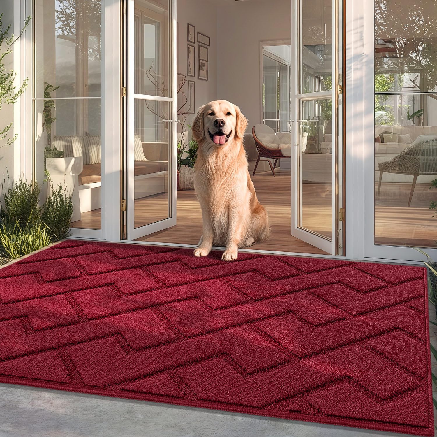 Hicorfe Front Door Mat - Absorbent, Non-Slip, Stylish Design