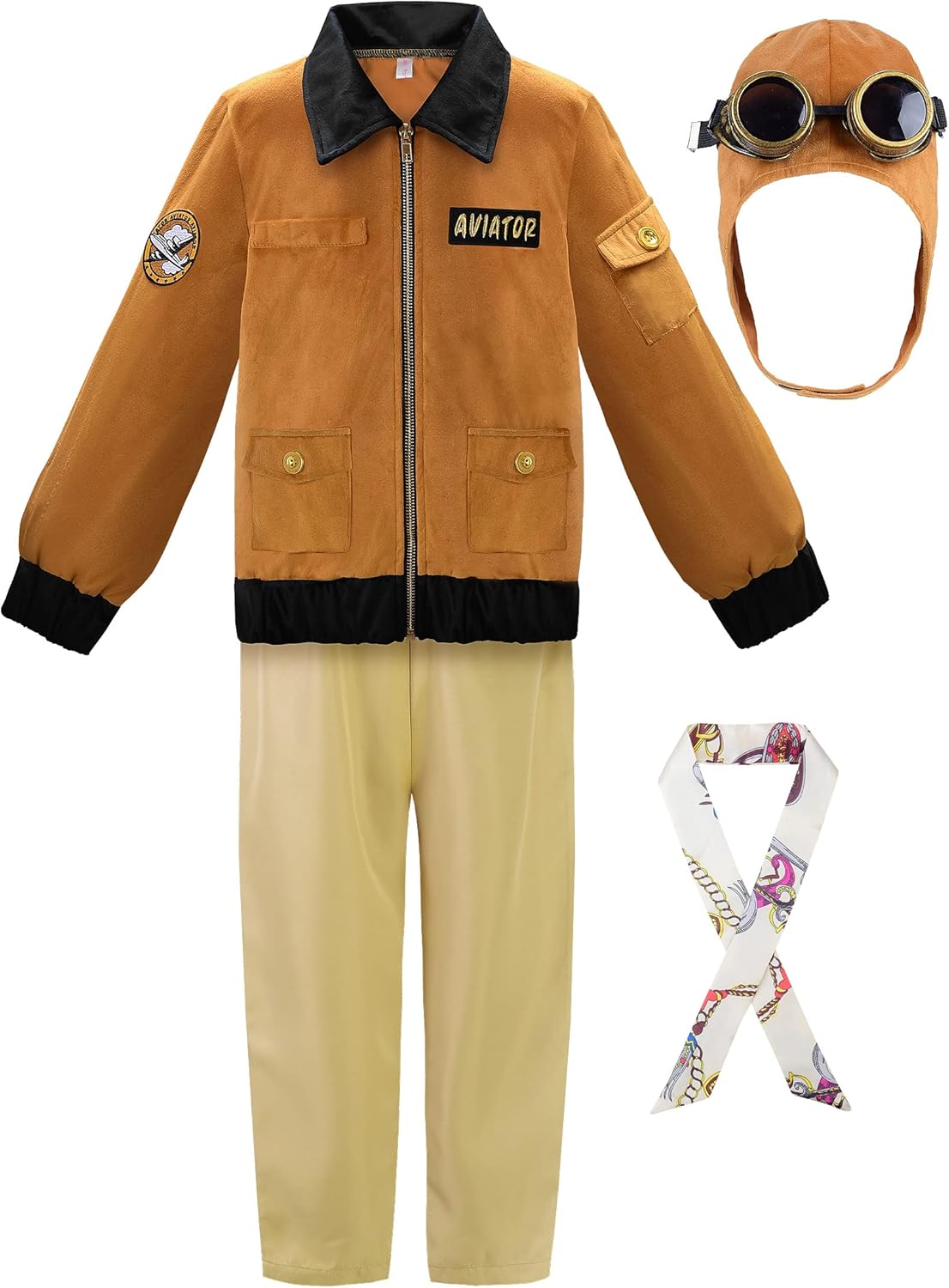 ReliBeauty Earhart Historical Costume for Kids Aviator Fun
