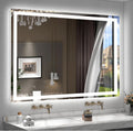 48x40 in Large LED Mirror for Bathroom - Dimmable Dual-Light Vanity