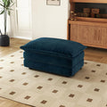 SoarFlash Chenille Sectional Sofa Ottoman, Deep Blue - Modular Comfort
