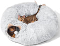 Cat Tunnel with Cat Bed for Indoor Cats - Multifunctional Plush Play