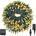 QUWIN Led Outdoor Christmas String Lights 180 ft Warm White - Safe UL