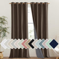 Coffee Vintage Linen 100% Blackout Curtains 108in Long - Noise