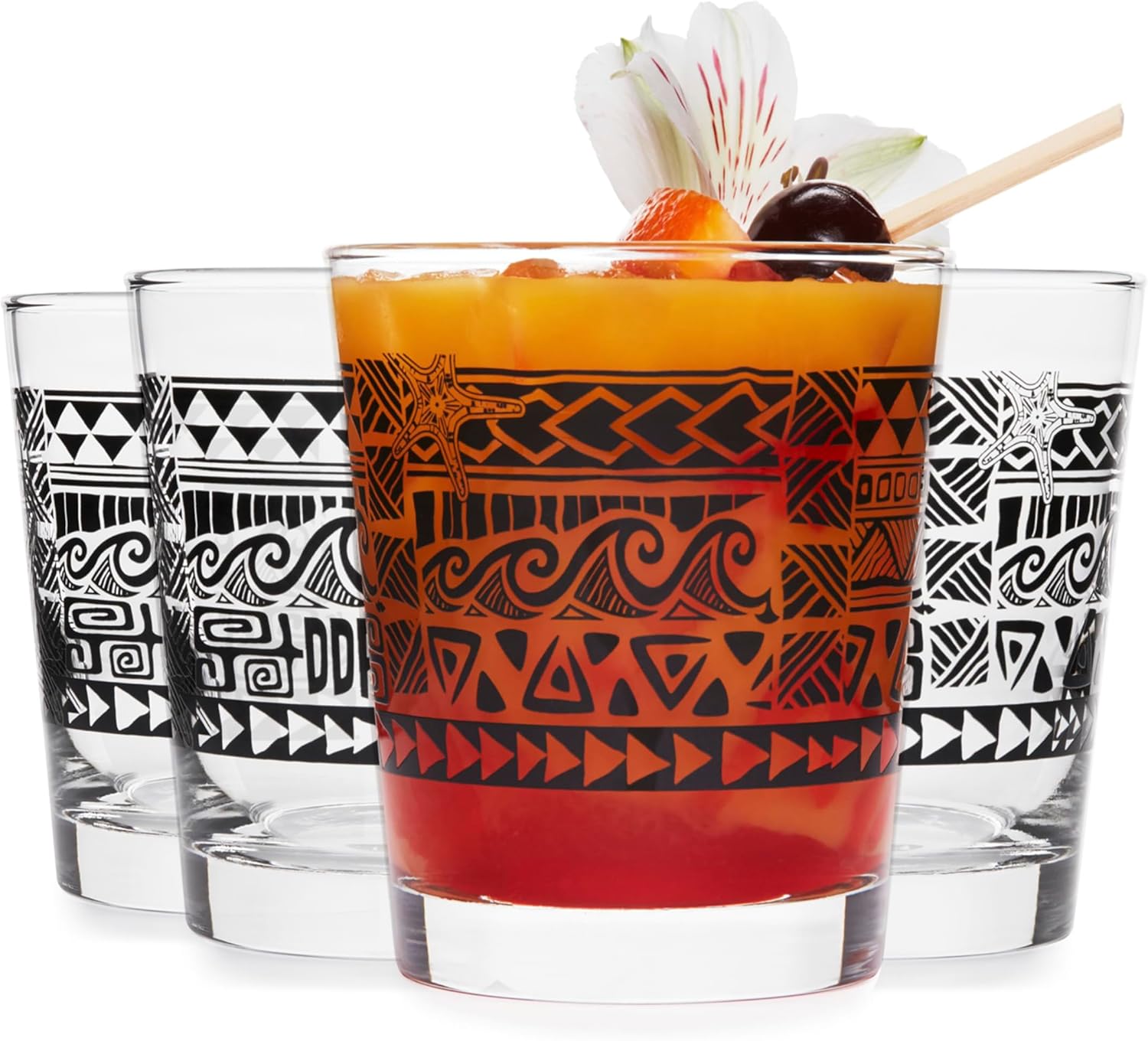Libbey Tiki Rocks Glasses Set for Exotic Backyard Parties