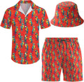 Men's 2 Piece Tracksuit Hawaiian Shirt and Shorts Set (Style BXJ4)