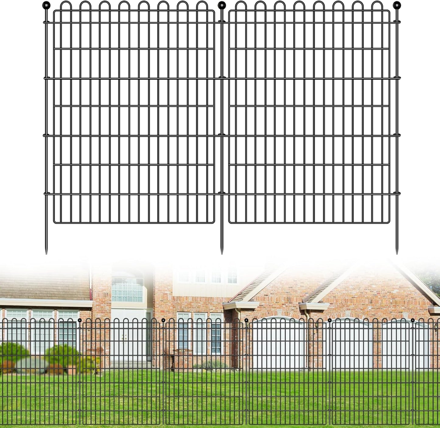 10 Panels No Dig Decorative Garden Fence for Outdoor Spaces