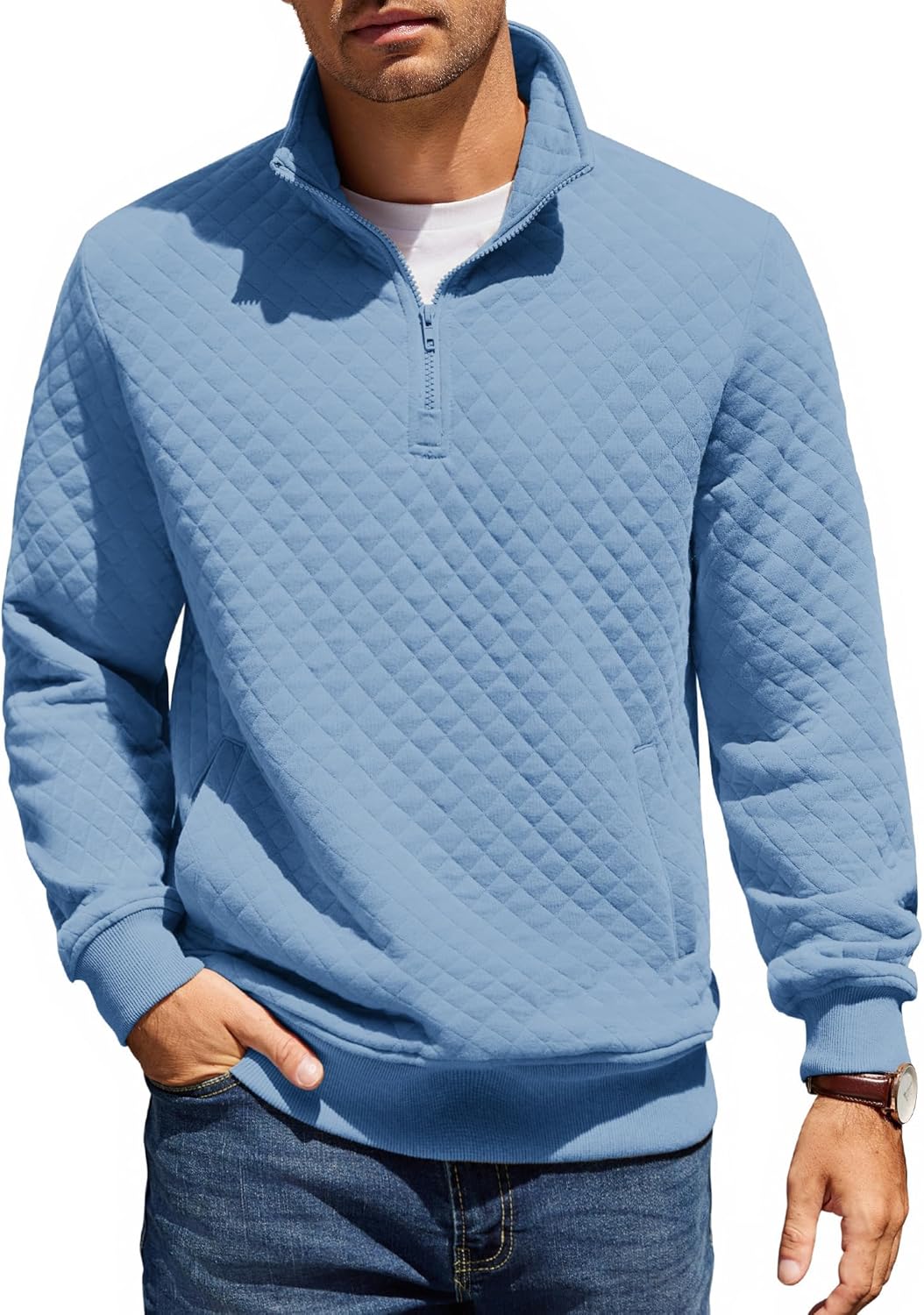 COOFANDY Mens Quarter Zip Pullover for Cozy Winter Wear